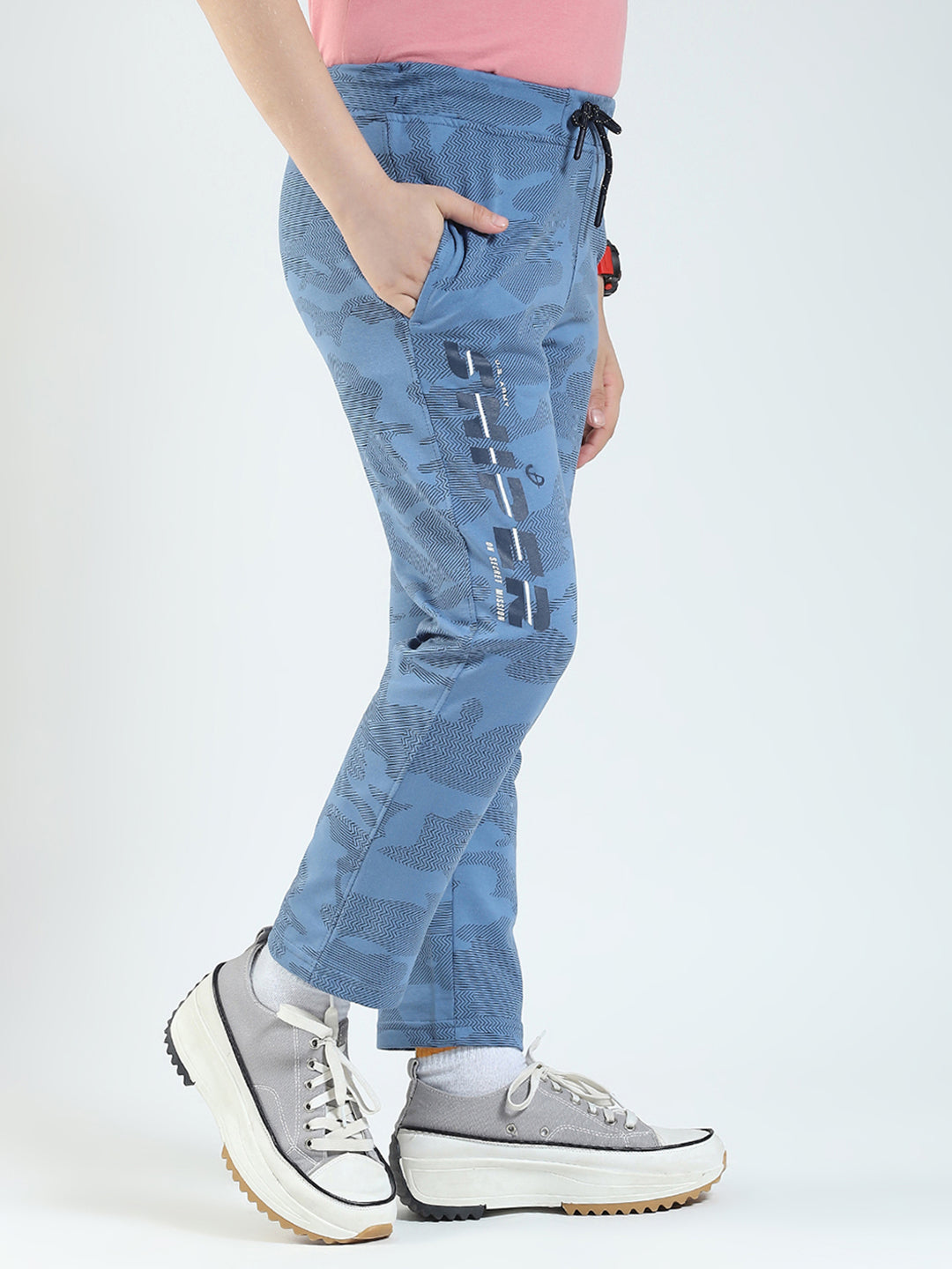 Boys Blue Solid Regular Fit Lower