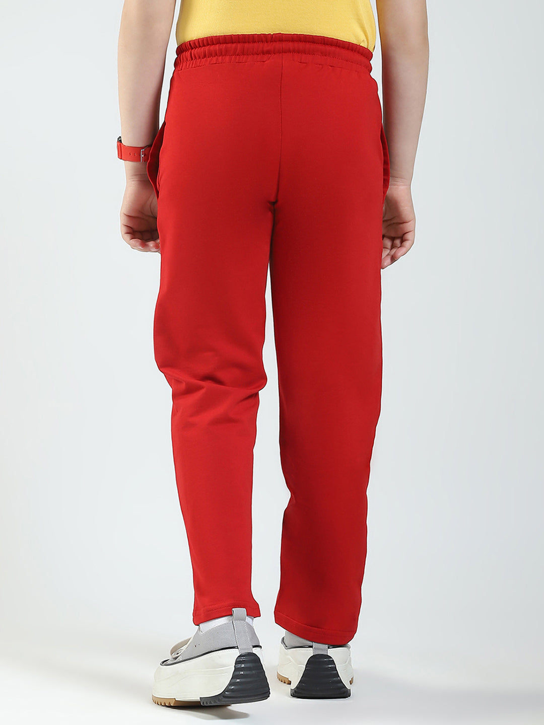 Boys Red Solid Regular Fit Lower