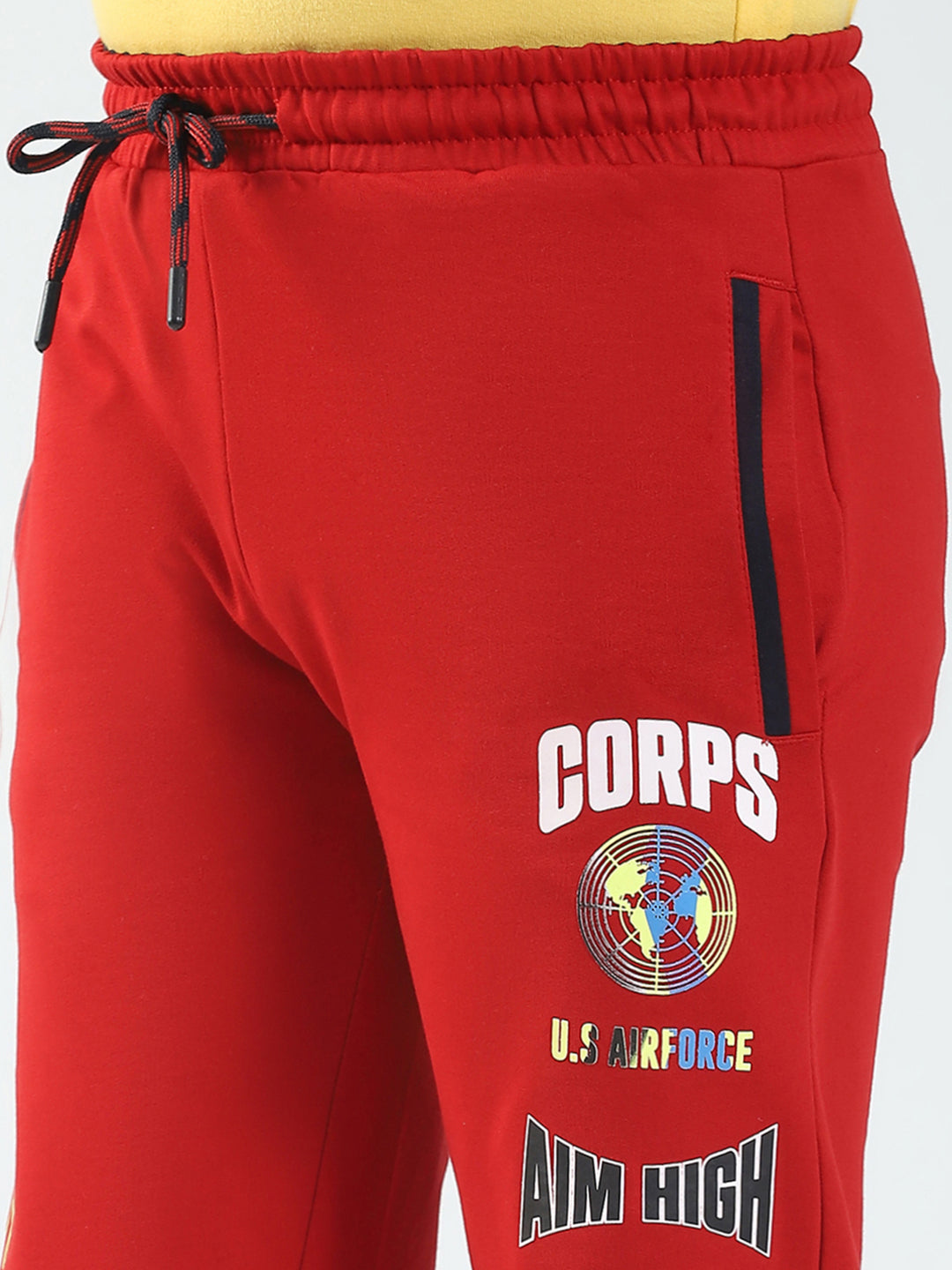 Boys Red Solid Regular Fit Lower