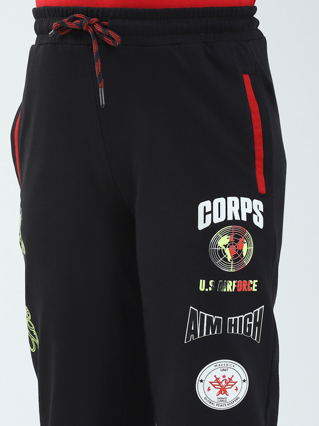 Boys Black Solid Regular Fit Lower