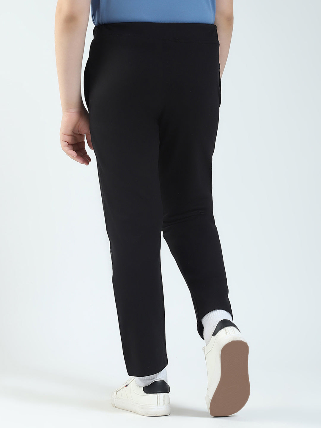 Boys Black Solid Regular Fit Lower
