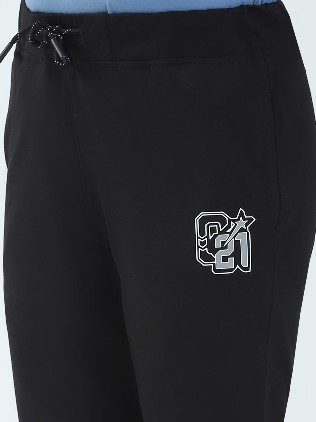 Boys Black Solid Regular Fit Lower