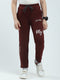 Boys Maroon Solid Regular Fit Lower