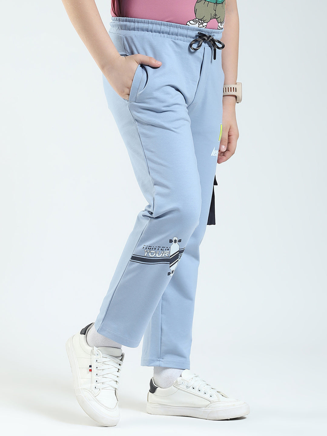 Boys Blue Solid Regular Fit Lower