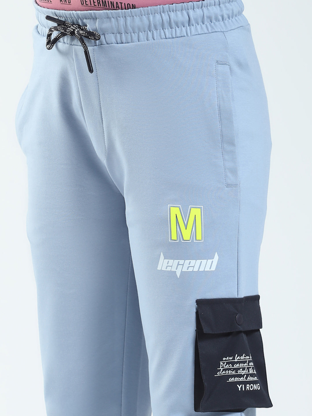 Boys Blue Solid Regular Fit Lower