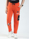Boys Orange Solid Regular Fit Lower