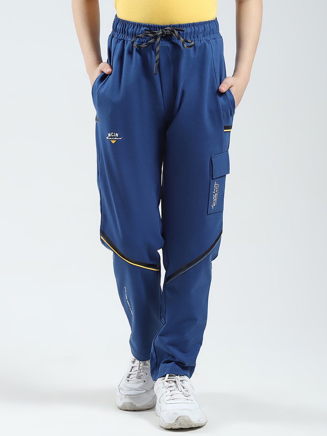 Boys Blue Printed Regular Fit Lower