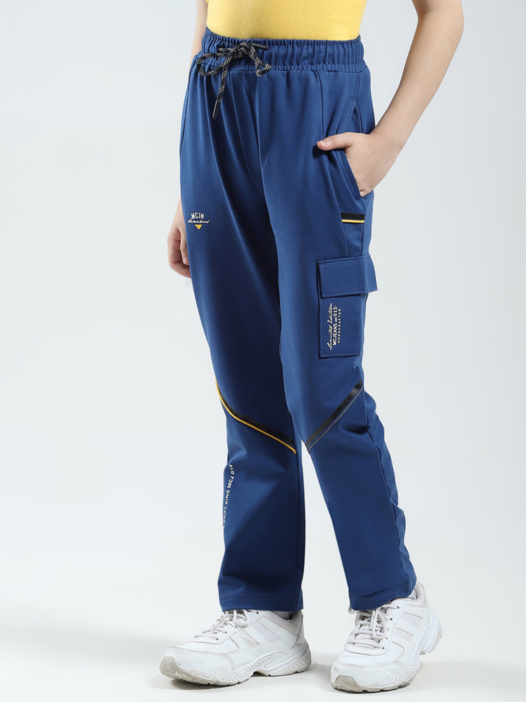 Boys Blue Printed Regular Fit Lower