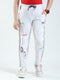 Boys White Printed Regular Fit Lower