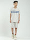 Boys Off White Printed Round Neck Half Sleeve Bermuda Set