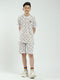 Boys Brown Printed Round Neck Half Sleeve Bermuda Set