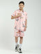 Boys Pink Printed Collar Half Sleeve Cords Set