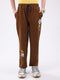 Boys Brown Printed Regular Fit Lower