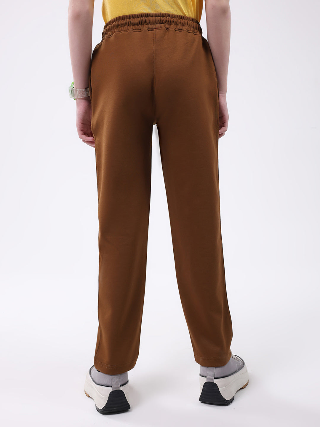 Boys Brown Printed Regular Fit Lower