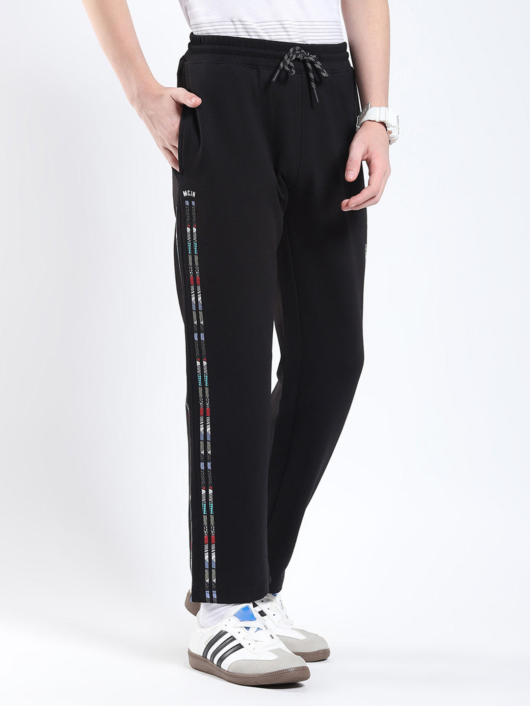 Boys Black Printed Regular Fit Lower