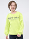 Boys Green Printed Round Neck Full Sleeve Sweatshirt