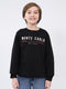 Boys Black Printed Round Neck Full Sleeve Sweatshirt