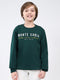 Boys Bottle Green Printed Round Neck Full Sleeve Sweatshirt