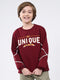 Boys Maroon Printed Round Neck Full Sleeve Sweatshirt