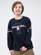 Boys Navy Blue Printed Round Neck Full Sleeve Sweatshirt