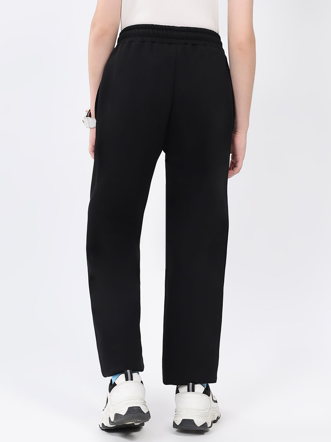 Boys Black Solid Regular Fit Lower