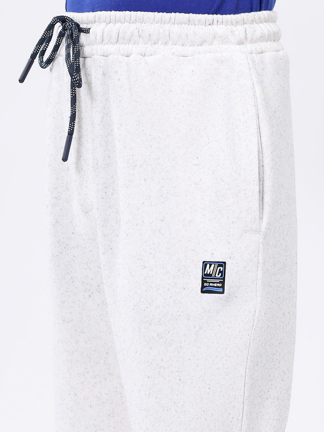 Boys Grey Melange Solid Regular Fit Lower