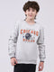 Boys Grey Printed Round Neck Full Sleeve Sweatshirt