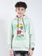Boys Green Printed Round Neck Full Sleeve Sweatshirt