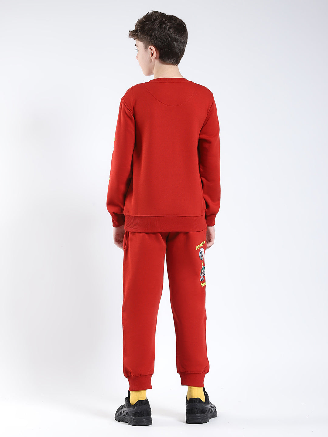 Boys Rust Printed Collar Full Sleeve Winter Tracksuit