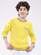 Boys Yellow Solid Round Neck Full Sleeve Pullover