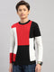 Boys Black Stripe Round Neck Full Sleeve Pullover