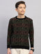 Boys Black Stripe Round Neck Full Sleeve Pullover