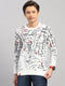 Boys Off White Stripe Round Neck Full Sleeve Pullover