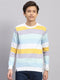 Boys Blue Stripe Round Neck Full Sleeve Pullover