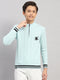 Boys Blue Stripe Collar Full Sleeve Pullover
