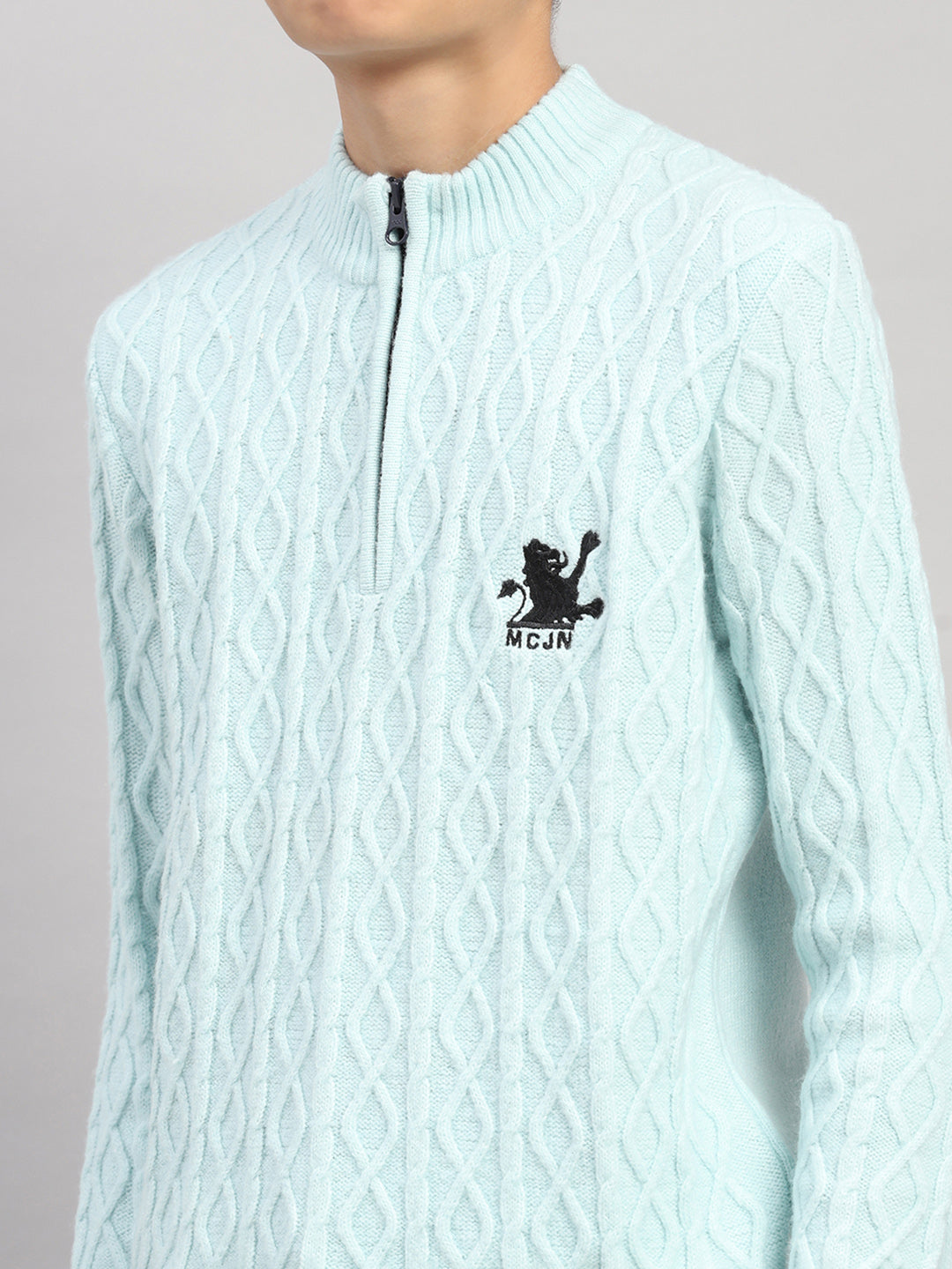 Boys Blue Stripe Collar Full Sleeve Pullover