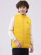 Boys Yellow Solid Mock Neck Sleeveless Boys Jacket