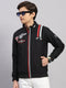 Boys Black Embroidered Collar Full Sleeve Jacket