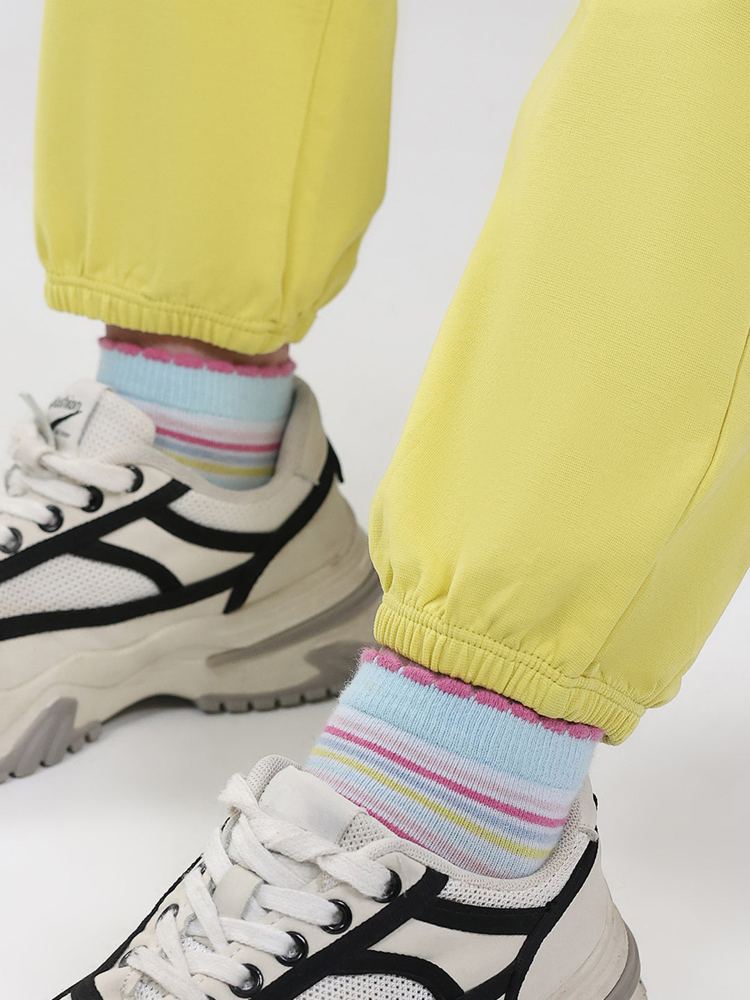 Girls Yellow Printed Hooded Full Sleeve Cords Set