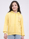 Girls Yellow Printed Hooded Full Sleeve Sweatshirt