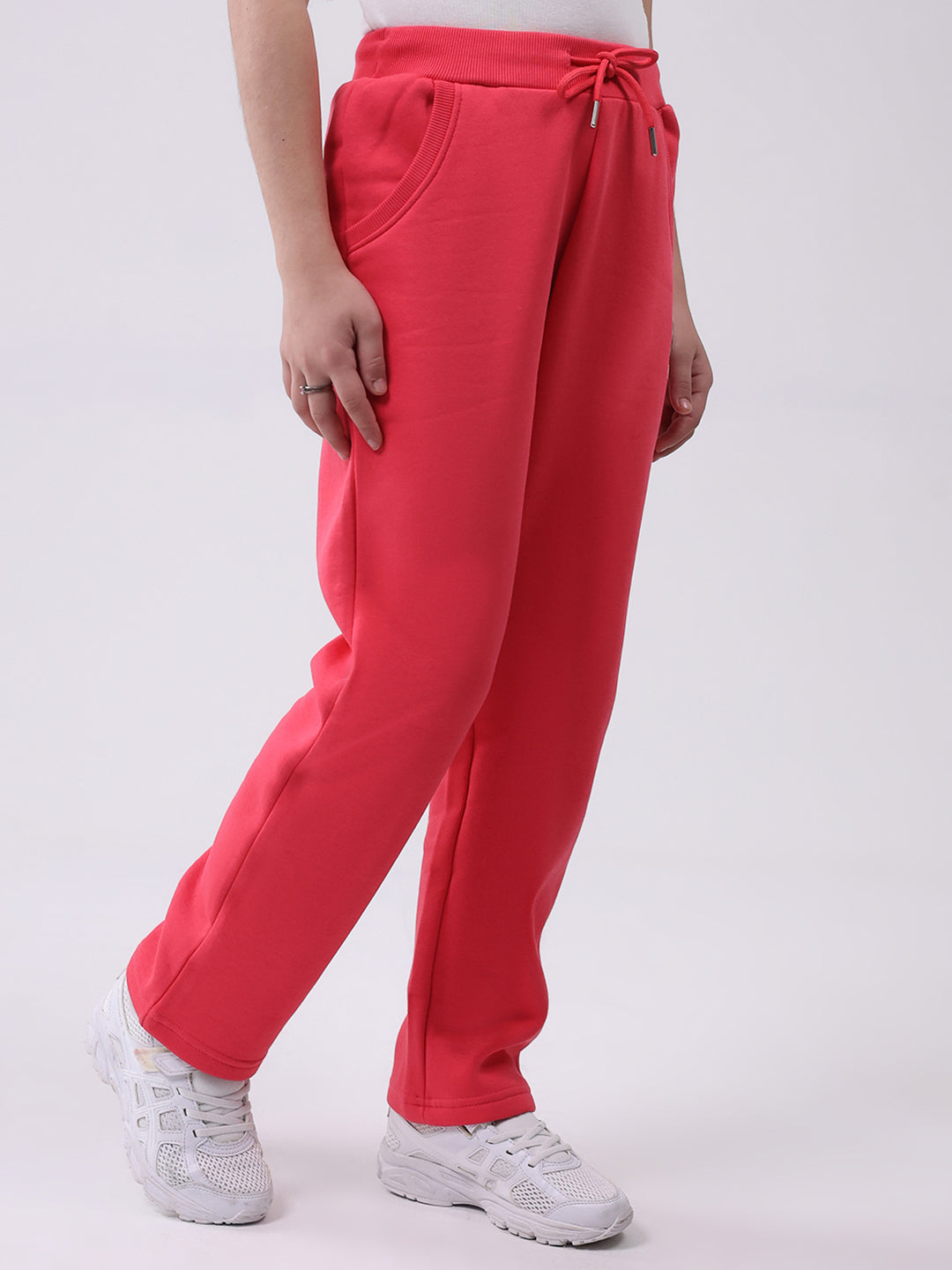 Girls Coral Solid Regular Fit Lower