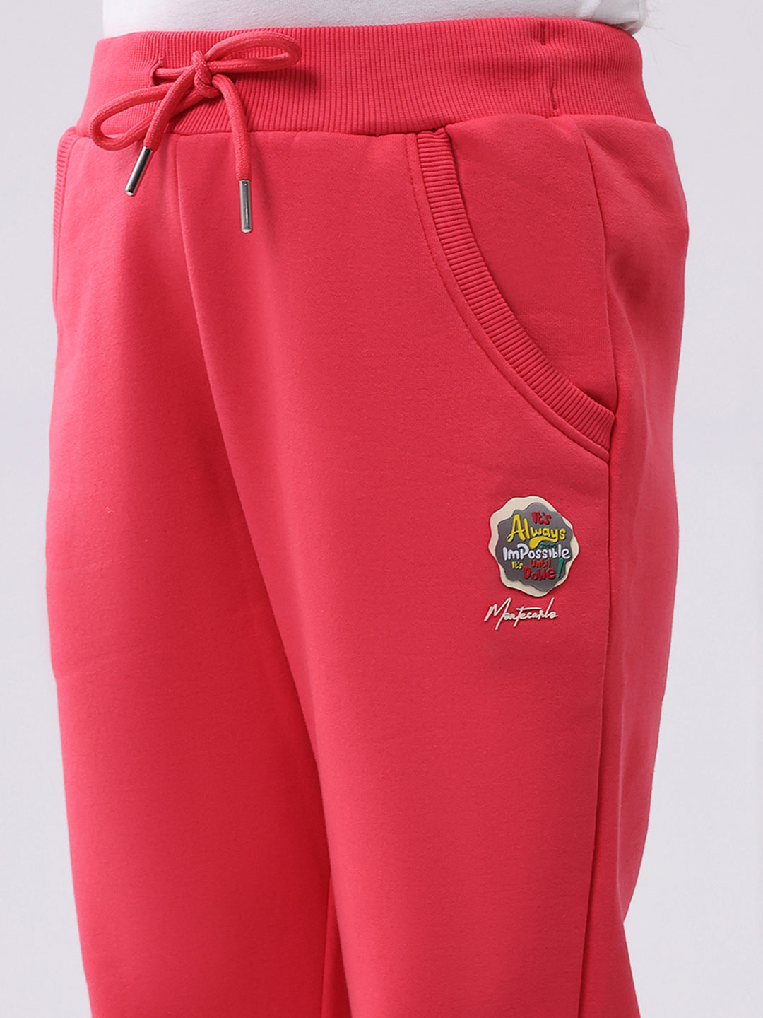 Girls Coral Solid Regular Fit Lower