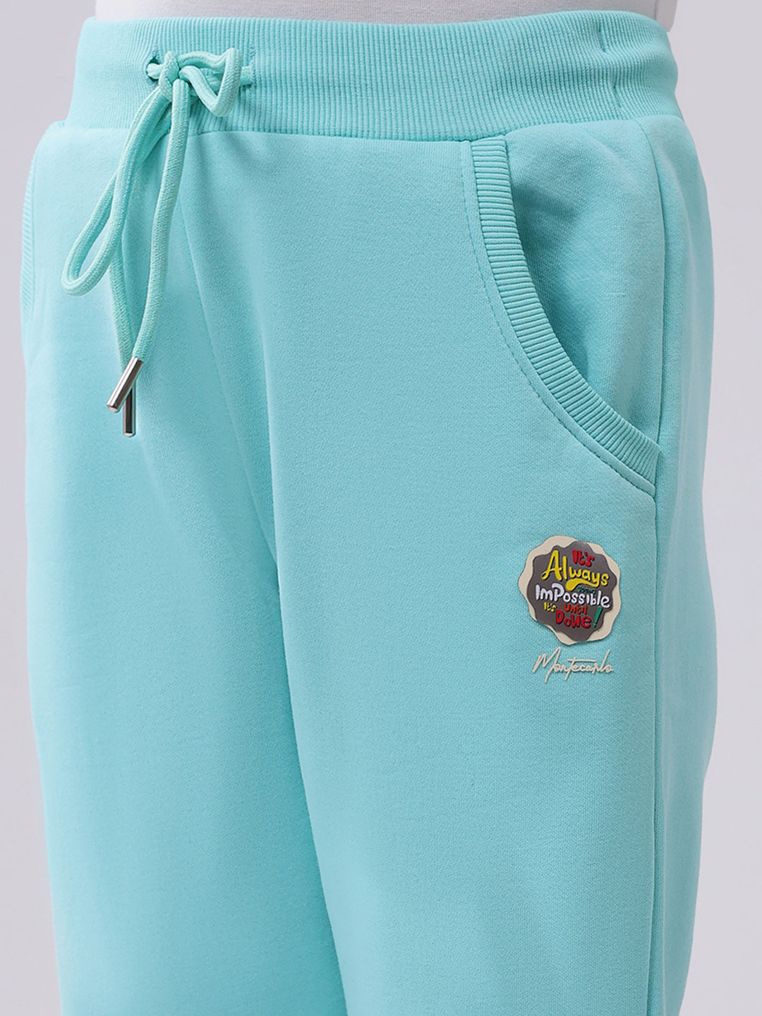 Girls Green Solid Regular Fit Lower