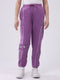 Girls Purple Solid Regular Fit Lower