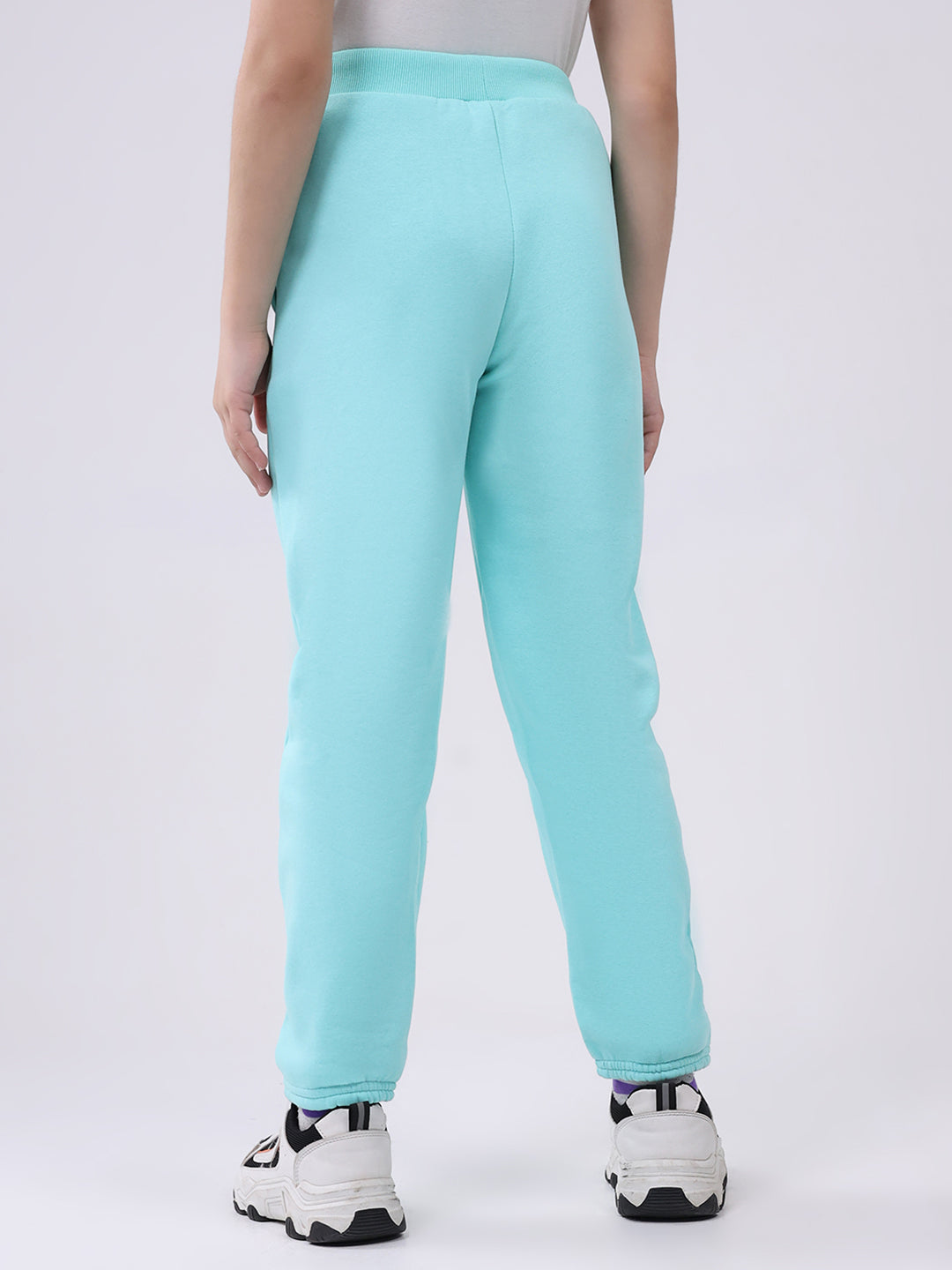 Girls Green Solid Regular Fit Lower