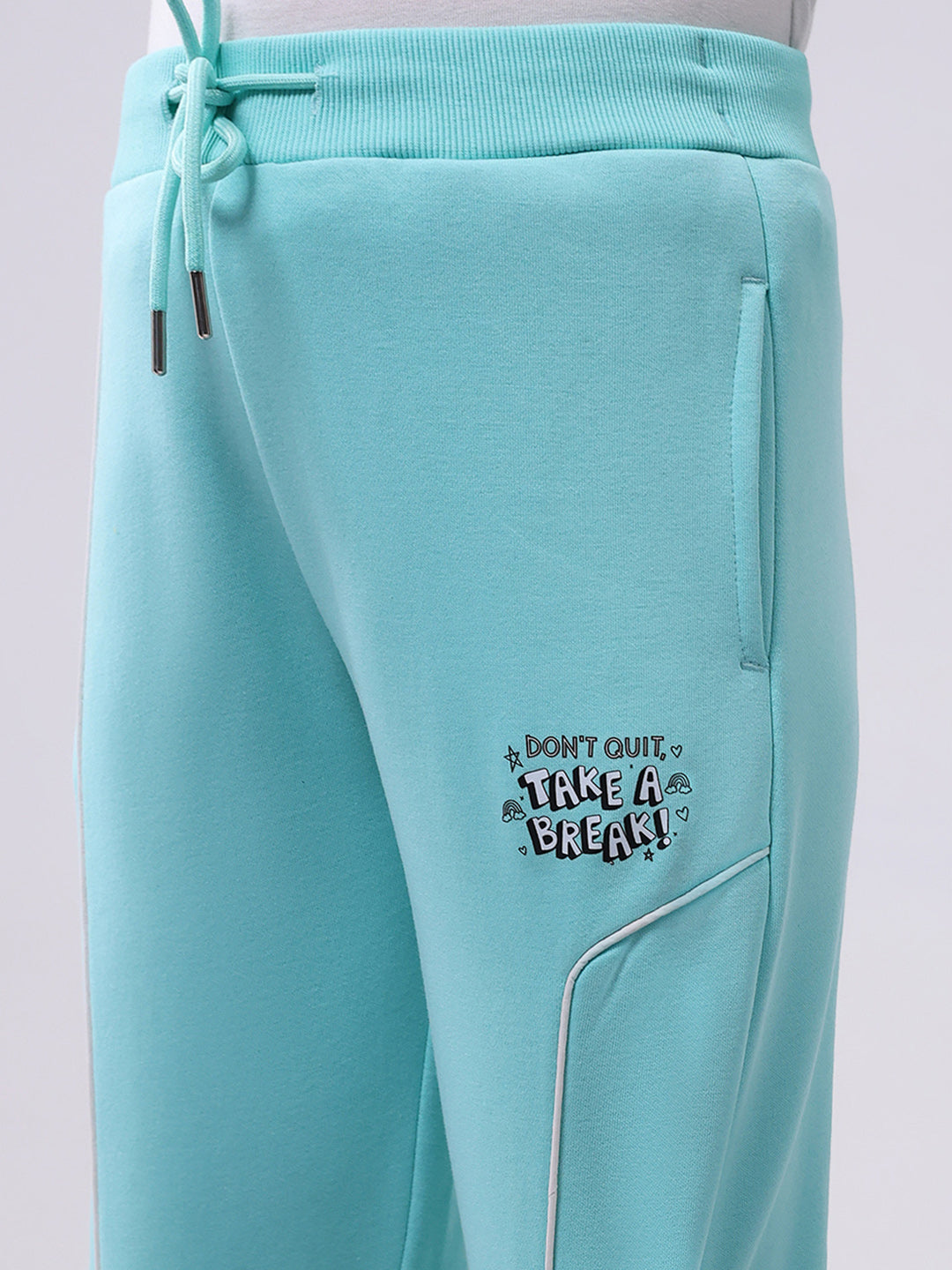 Girls Green Solid Regular Fit Lower