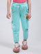Girls Sea Green Printed Regular Fit Lower