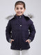Girls Purple Solid Hooded Full Sleeve Jacket