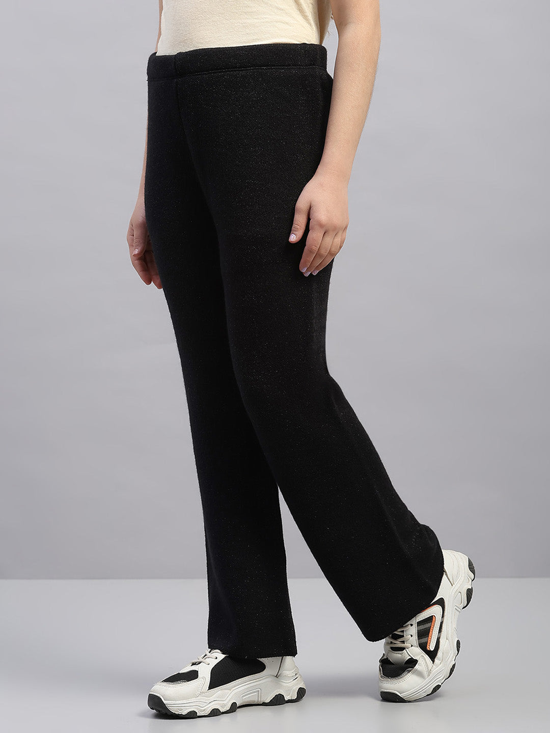 Girls Black Embroidered Round Neck Full Sleeve Cords Set