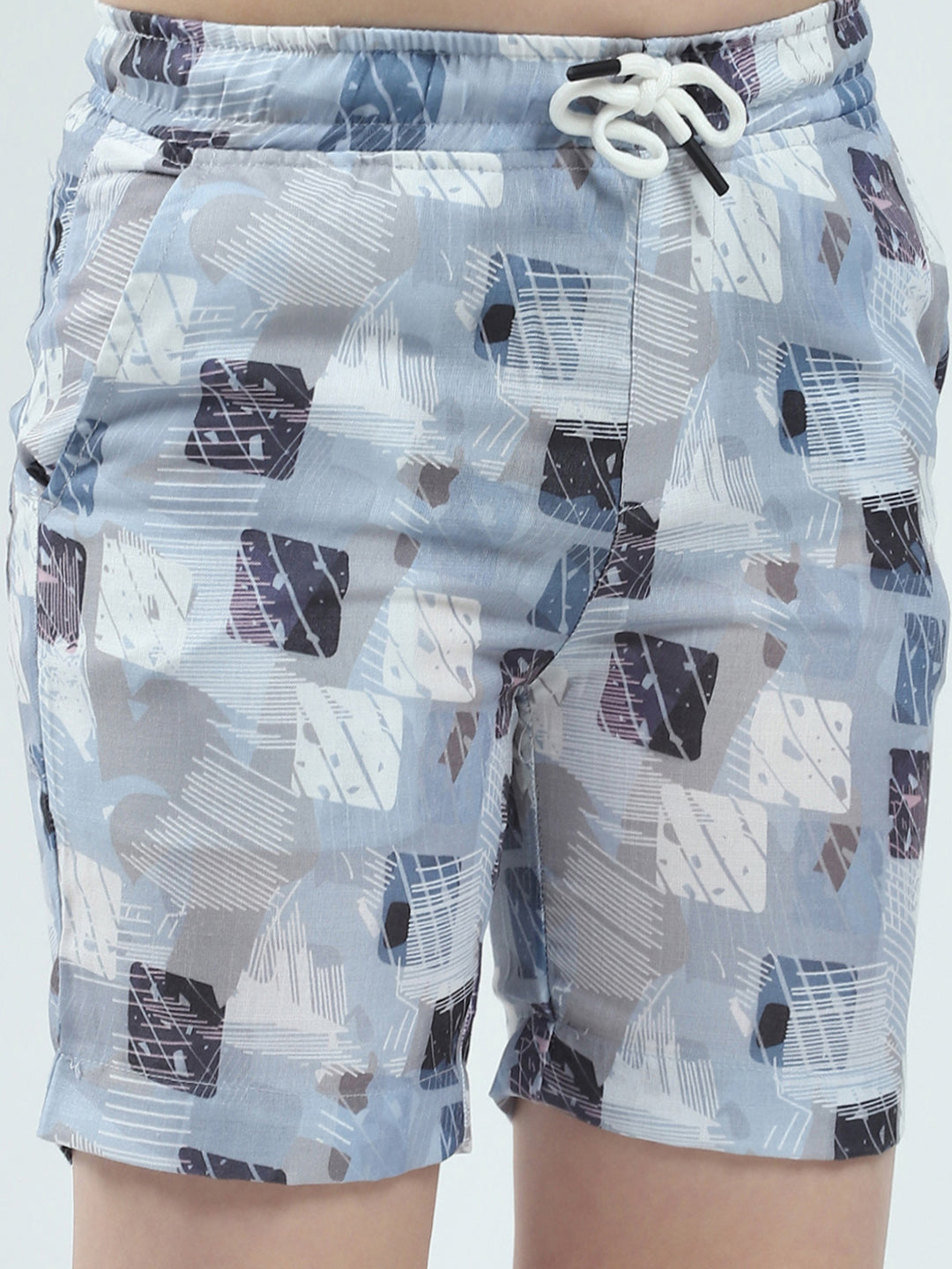 Boys Blue Printed Collar Half Sleeve Bermuda Set